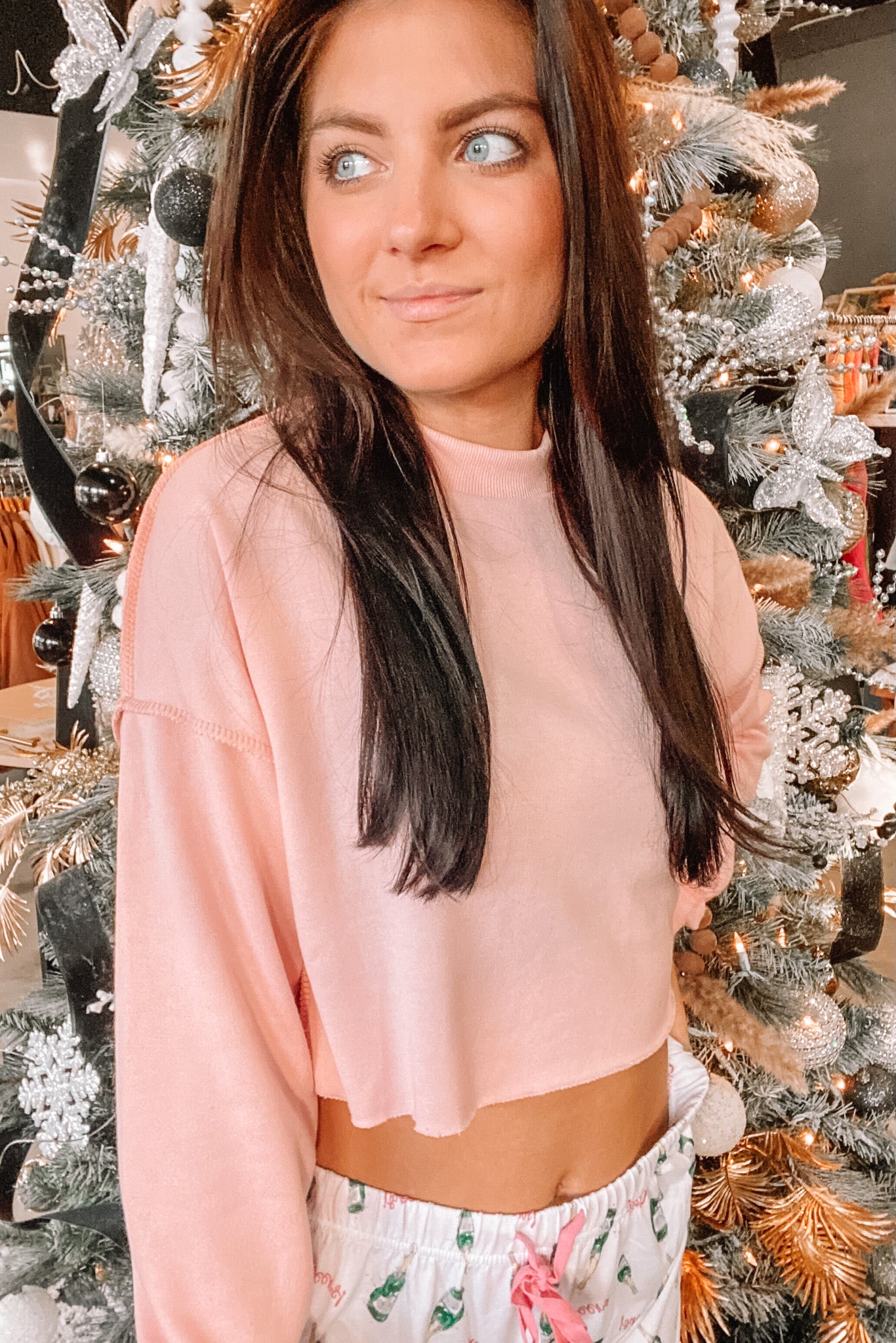 Why Not Crop Sweatshirt-130 - TOPS - SWEATERS/SWEATSHIRTS-MISS SPARKLING-[option4]-[option5]-[option6]-Leather & Lace Boutique Shop