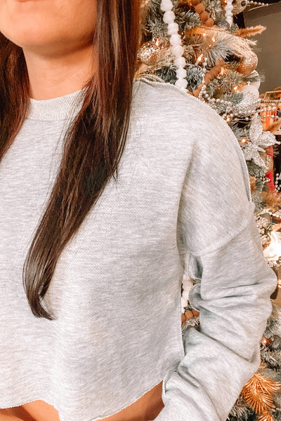 Why Not Crop Sweatshirt-130 - TOPS - SWEATERS/SWEATSHIRTS-MISS SPARKLING-[option4]-[option5]-[option6]-Leather & Lace Boutique Shop