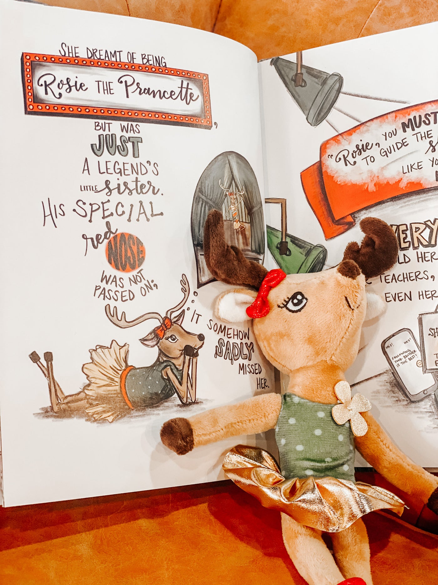 Rosie The Reindeer Plush & Book Gift Set-190 - ACCESSORIES - GIFT-ROSIE-[option4]-[option5]-[option6]-Leather & Lace Boutique Shop