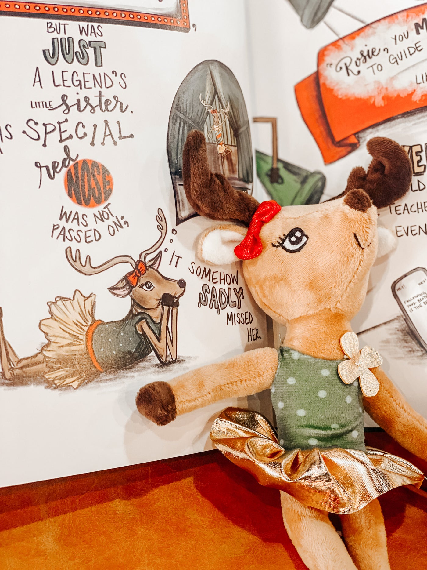 Rosie The Reindeer Plush & Book Gift Set-190 - ACCESSORIES - GIFT-ROSIE-[option4]-[option5]-[option6]-Leather & Lace Boutique Shop