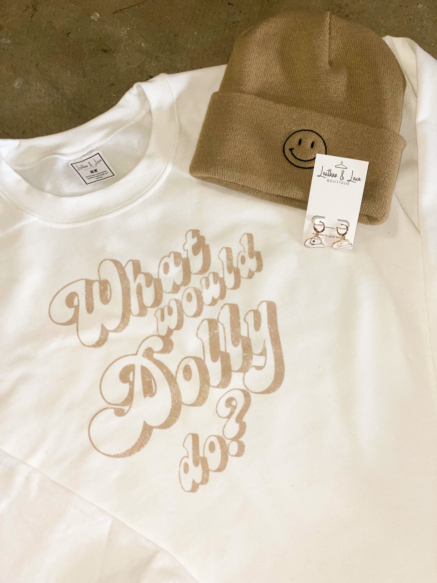 What Would Dolly Do Graphic Sweatshirt-135 - DEMAND GRAPHIC-LEATHER & LACE-[option4]-[option5]-[option6]-Leather & Lace Boutique Shop