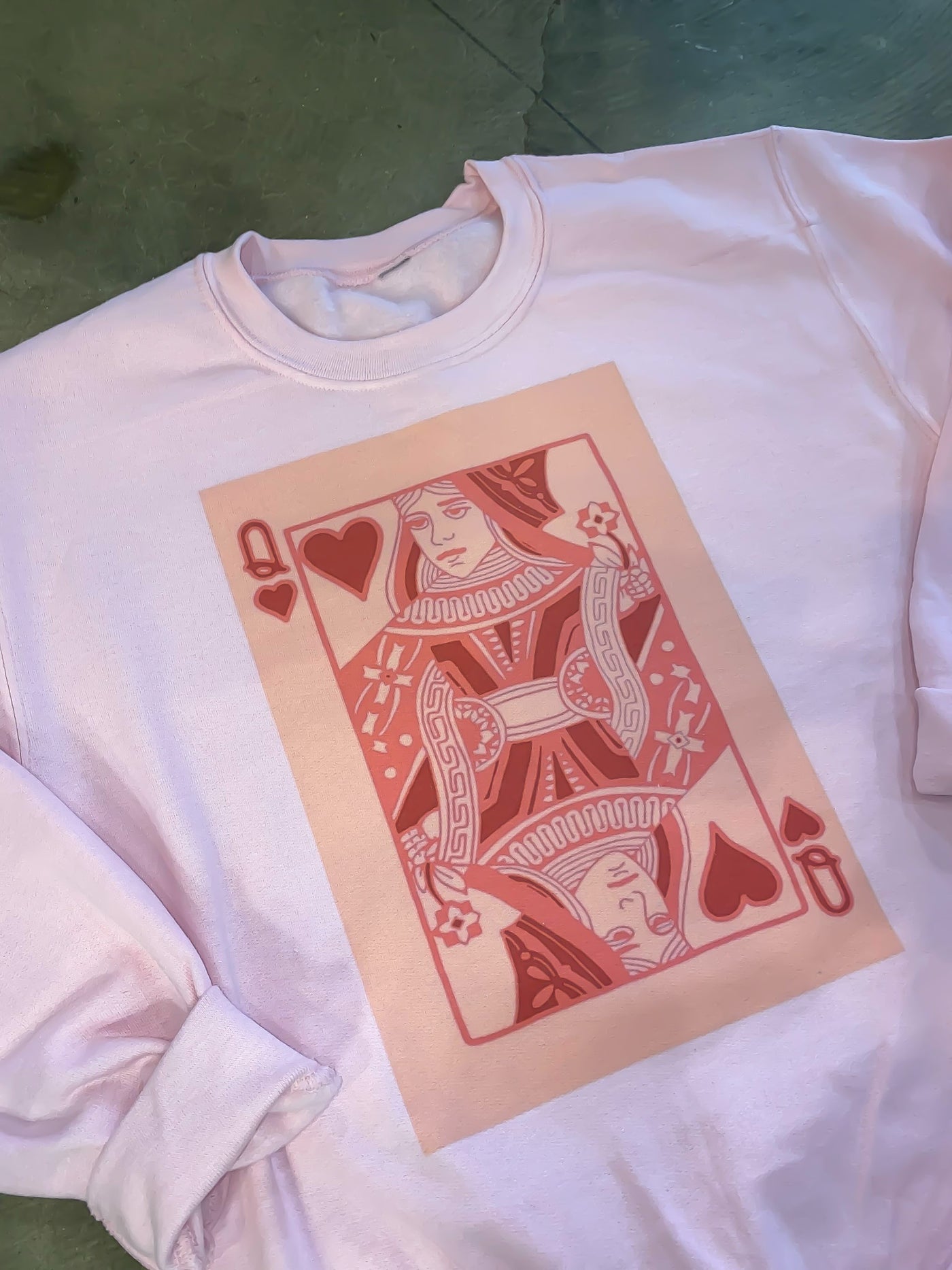 Queen of Pink Hearts Graphic Sweatshirt-135 - DEMAND GRAPHIC-LEATHER & LACE-[option4]-[option5]-[option6]-Leather & Lace Boutique Shop
