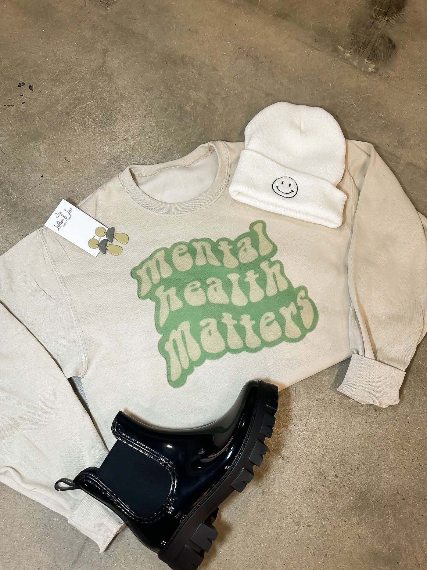 Mental Health Matters Graphic Sweatshirt-135 - DEMAND GRAPHIC-LEATHER & LACE-[option4]-[option5]-[option6]-Leather & Lace Boutique Shop
