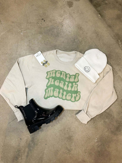 Mental Health Matters Graphic Sweatshirt-135 - DEMAND GRAPHIC-LEATHER & LACE-[option4]-[option5]-[option6]-Leather & Lace Boutique Shop