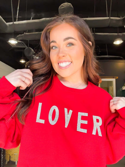Lover Rhinestone Sweatshirt-135 - DEMAND GRAPHIC-LEATHER & LACE-[option4]-[option5]-[option6]-Leather & Lace Boutique Shop