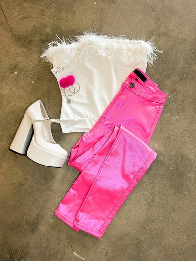 Metallic Disco Skinnies - Hot Pink-160 - BOTTOMS - OTHER-JC & JQ JEANS-[option4]-[option5]-[option6]-Leather & Lace Boutique Shop