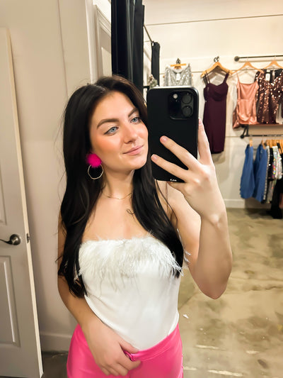 Big Love Strapless Bodysuit - White-100 - TOPS - SHORT SLEEVE/SLEEVELESS-VALENTINE-[option4]-[option5]-[option6]-Leather & Lace Boutique Shop