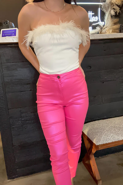 Metallic Disco Skinnies - Hot Pink-160 - BOTTOMS - OTHER-JC & JQ JEANS-[option4]-[option5]-[option6]-Leather & Lace Boutique Shop
