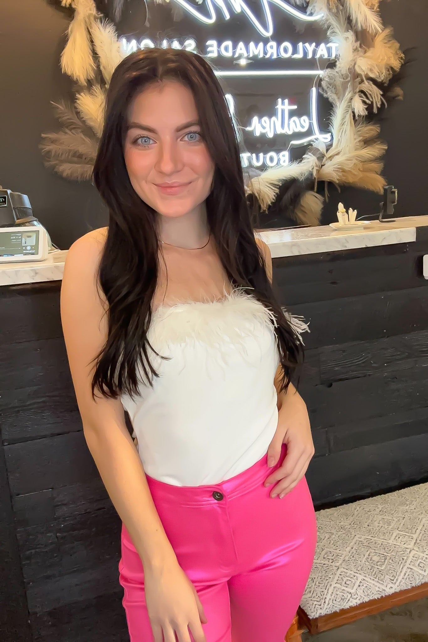 Big Love Strapless Bodysuit - White-100 - TOPS - SHORT SLEEVE/SLEEVELESS-VALENTINE-[option4]-[option5]-[option6]-Leather & Lace Boutique Shop