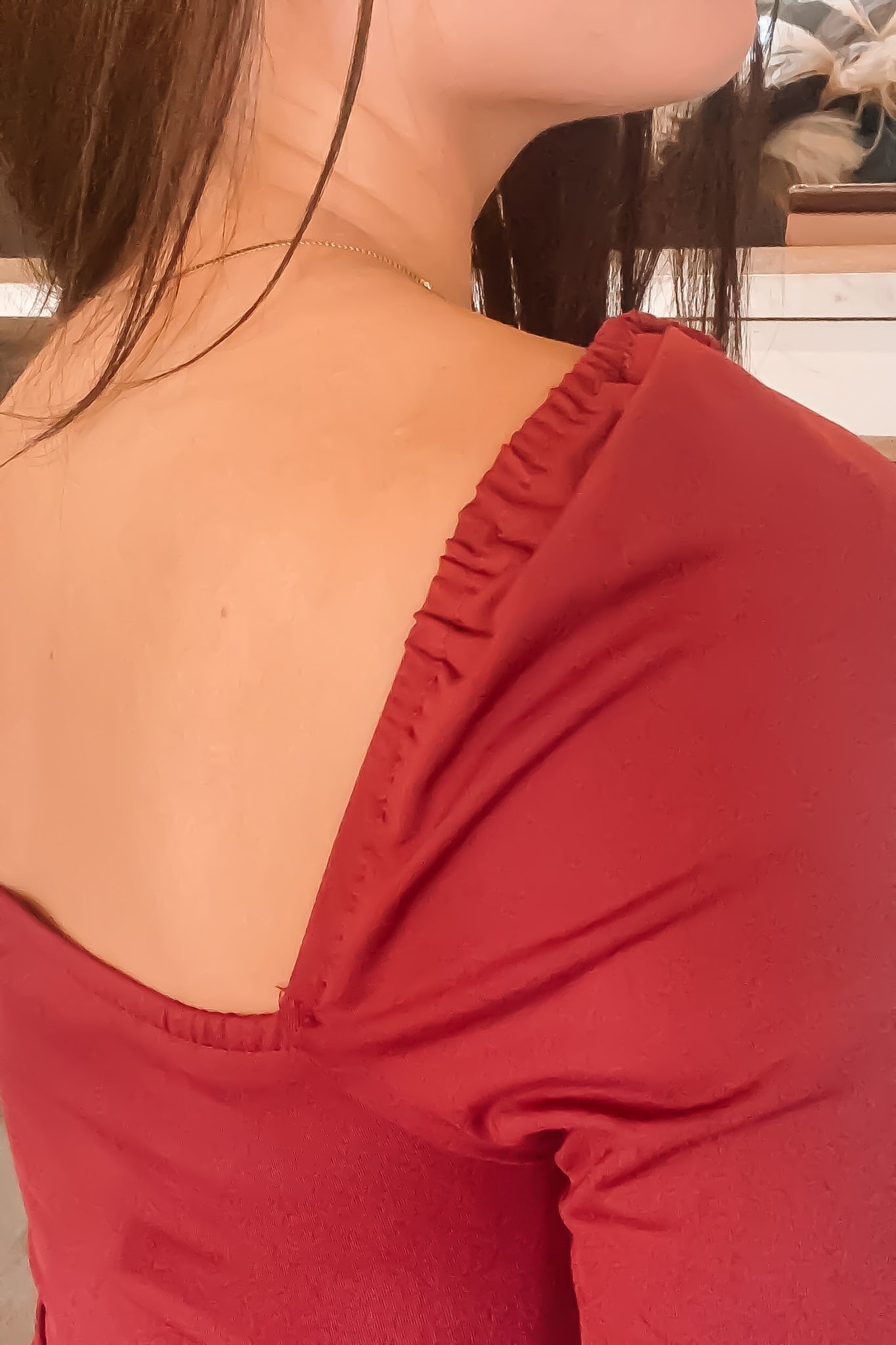 Maroon Bodycon Dress-170 - DRESSES / ROMPERS / SETS-ANNE-[option4]-[option5]-[option6]-Leather & Lace Boutique Shop