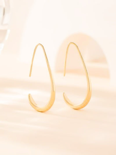 Gold Open Tear Drop Hoop Earrings-190 - ACCESSORIES - JEWELRY-BETTY & LULU-[option4]-[option5]-[option6]-Leather & Lace Boutique Shop