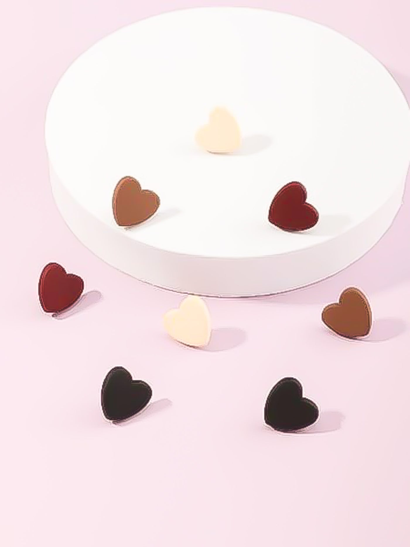 Clay Heart Mini Stud Earrings - Set of 4-190 - ACCESSORIES - JEWELRY-BETTY & LULU-[option4]-[option5]-[option6]-Leather & Lace Boutique Shop