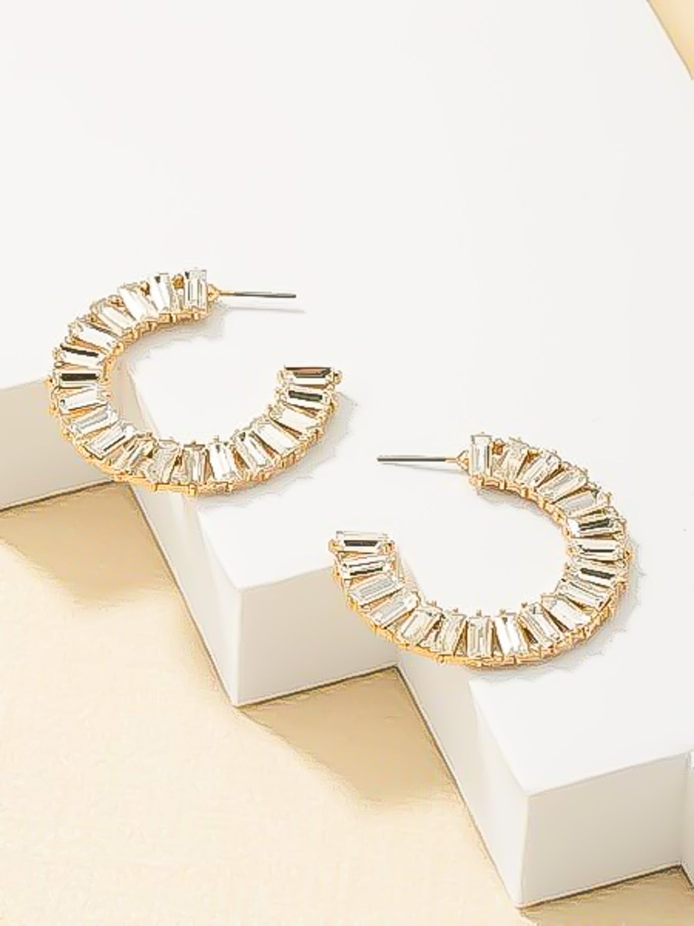 Swarovski Open Hoop Earrings-190 - ACCESSORIES - JEWELRY-BETTY & LULU-[option4]-[option5]-[option6]-Leather & Lace Boutique Shop