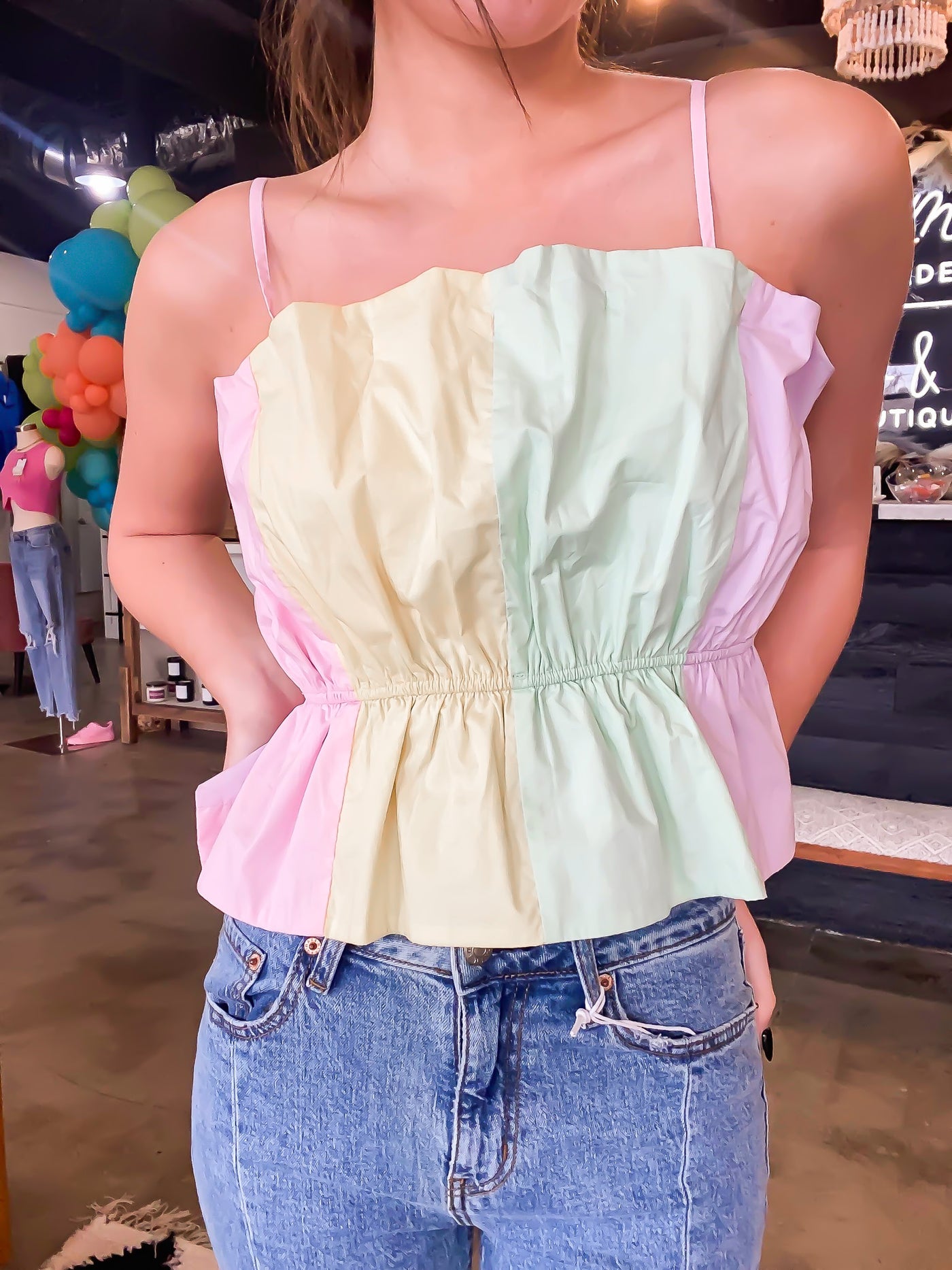 Spring Love Pastel Cami-100 - TOPS - SHORT SLEEVE/SLEEVELESS-PEACH LOVE CALIFORNIA-[option4]-[option5]-[option6]-Leather & Lace Boutique Shop
