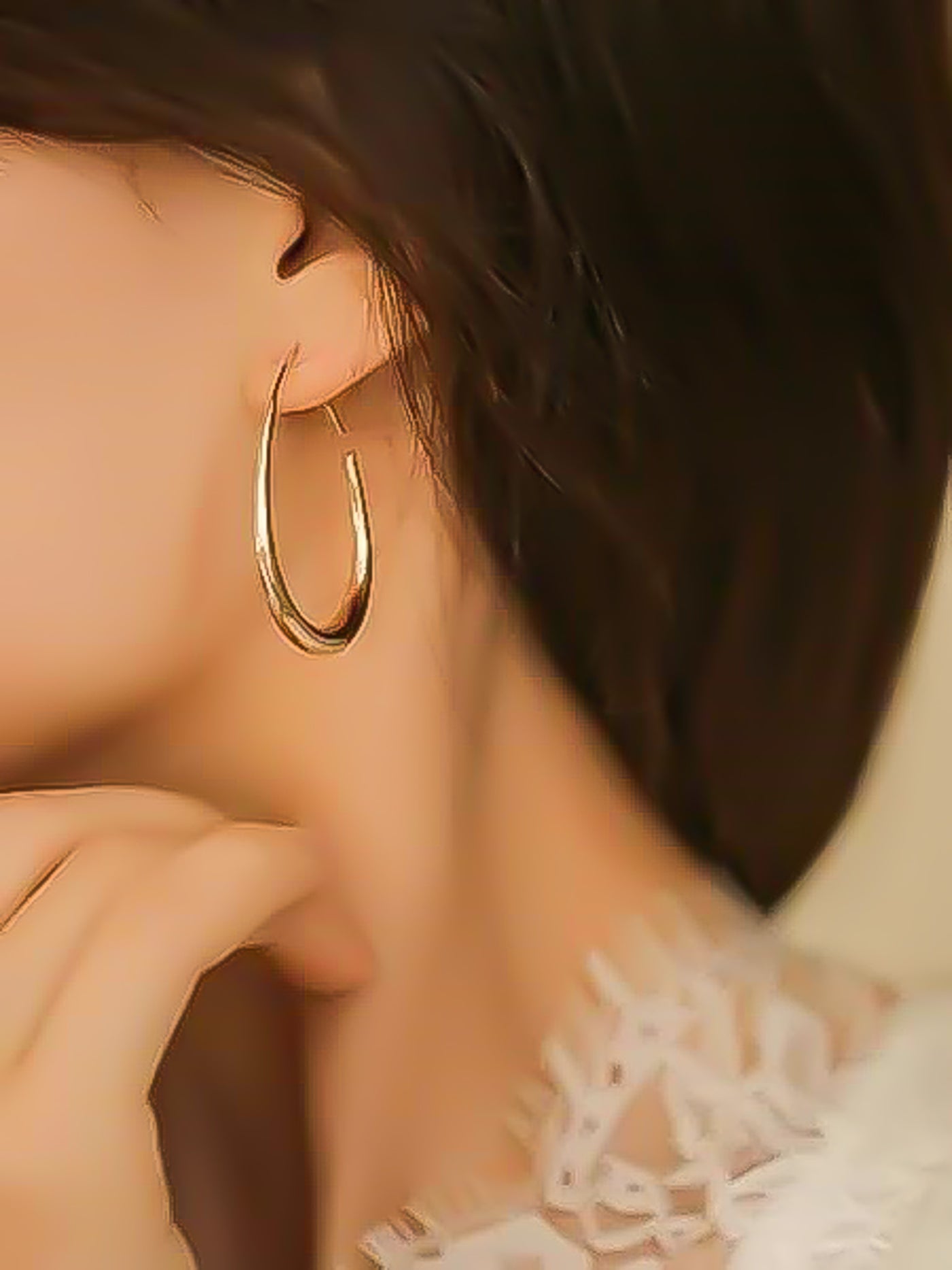 Gold Open Tear Drop Hoop Earrings-190 - ACCESSORIES - JEWELRY-BETTY & LULU-[option4]-[option5]-[option6]-Leather & Lace Boutique Shop