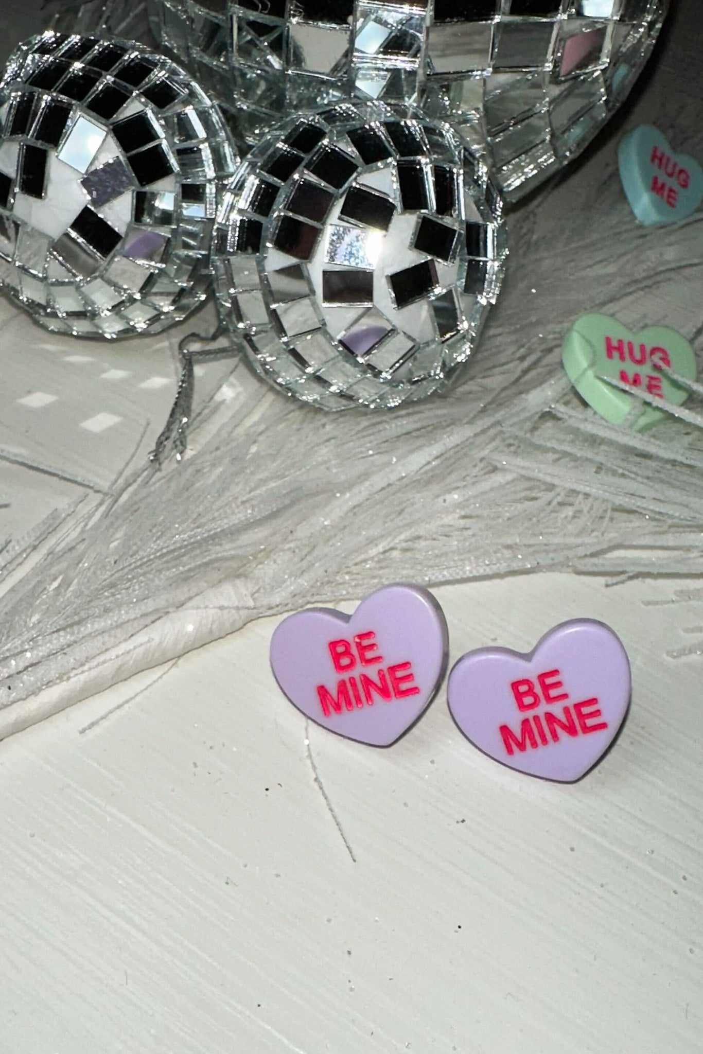 Candy Heart Stud Earrings-190 - ACCESSORIES - JEWELRY-LEATHER & LACE-Be Mine-Purple-[option4]-[option5]-[option6]-Leather & Lace Boutique Shop