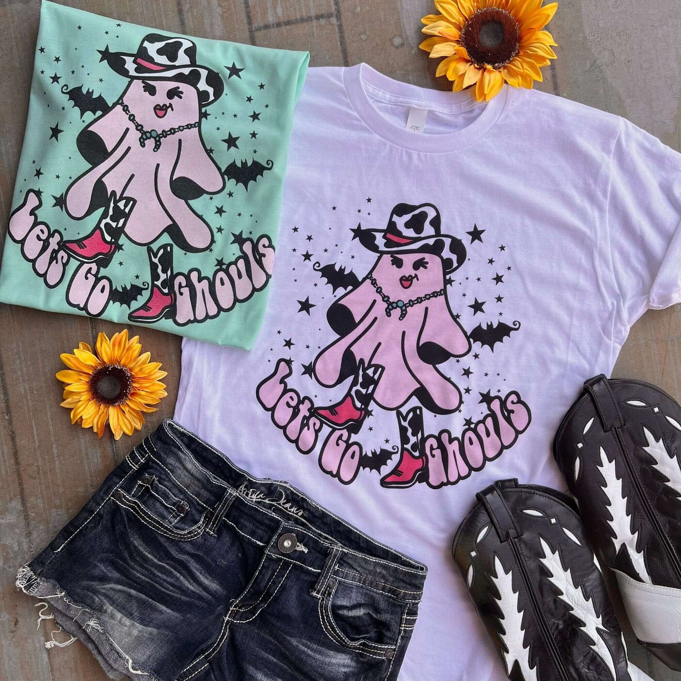 Lets Go Ghouls Graphic Tee-210 - TOPS - GRAPHIC TEES DROPSHIP-Miss Mudpie-[option4]-[option5]-[option6]-Leather & Lace Boutique Shop